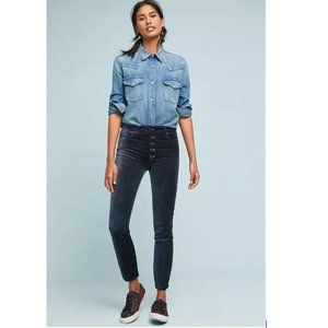 Paige Hoxton High-Rise Skinny Velvet Jeans in Navy - Size 29 - EUC